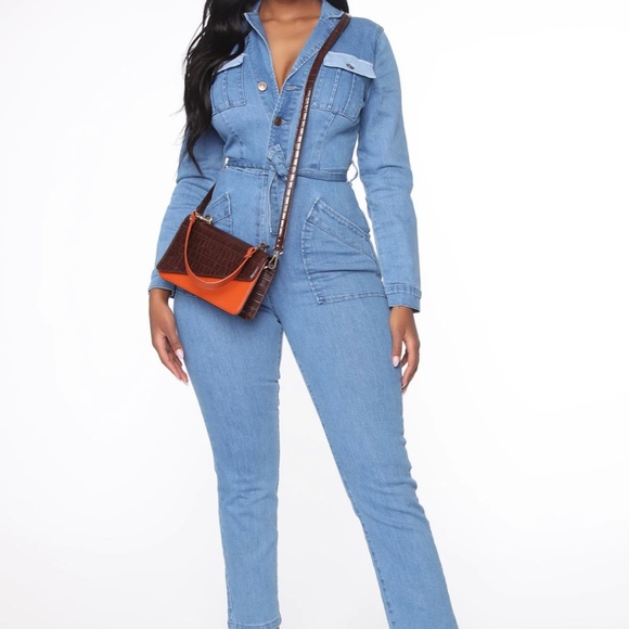 Utility denim jumpsuit - Picture 1 of 4